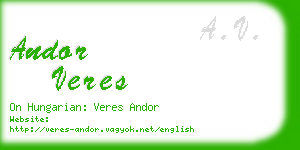 andor veres business card